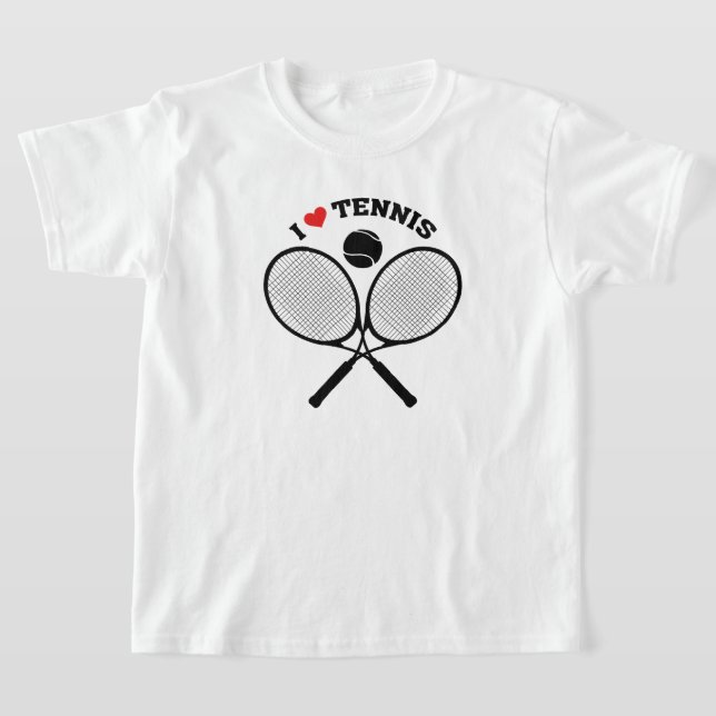 I Love Tennis Crossed Rackets Tennis t-shirt (Laydown)
