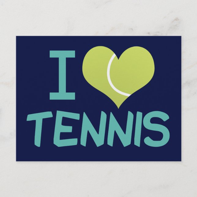 I Love Tennis Cute Postcard (Front)