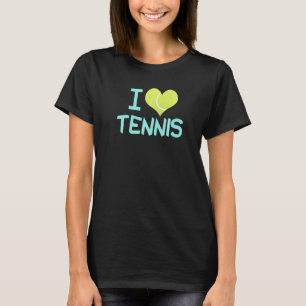 I Love Tennis  Cute Tennis Player Heart T-Shirt