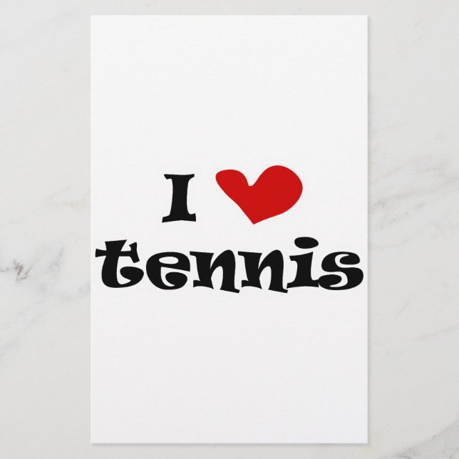 I love tennis gifts and t shirts with heart design (Front)