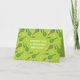 🎾 I💚 love tennis Happy Birthday Card