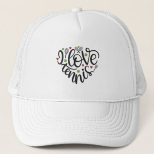 I Love Tennis Heart Shirt – Cute Tennis Lover Trucker Hat