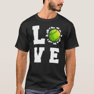 I Love Tennis Idea For Tennis Fans Players Coaches T-Shirt