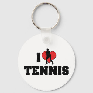 I Love Tennis Keychain