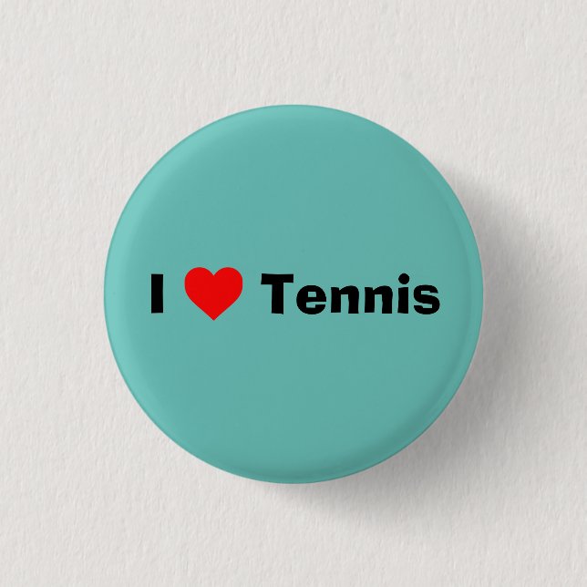 I love Tennis Mint Green 3 Cm Round Badge (Front)