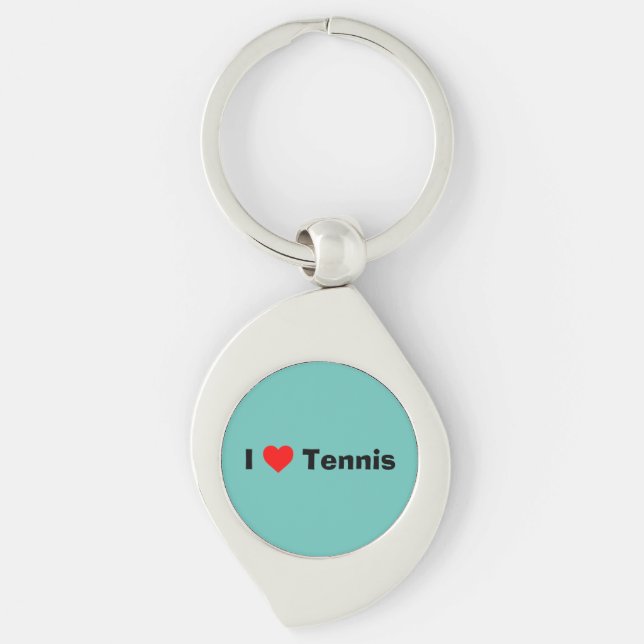 I love Tennis Mint Green Key Ring (Front)