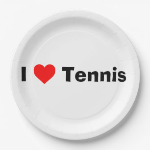 I love Tennis Paper Plate