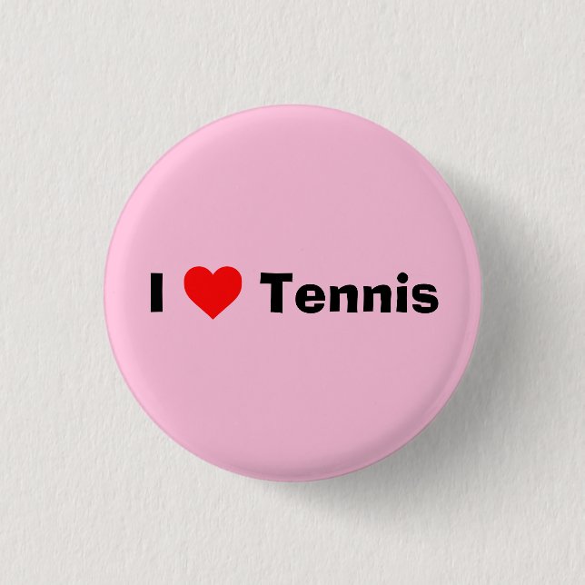 I love Tennis Pastel Pink 3 Cm Round Badge (Front)