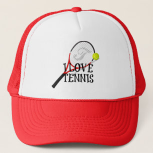 I Love Tennis - Racquet and Ball Trucker Hat