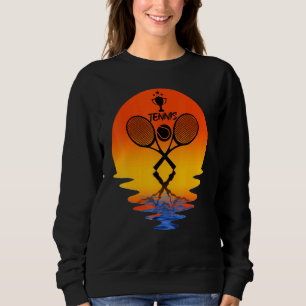 I Love Tennis Racquets Crossed In Vintage Sunset F Sweatshirt