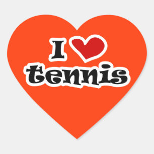 I love tennis sticker - heart shape