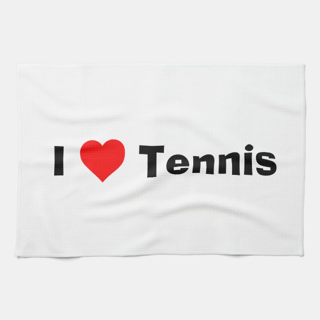 I love Tennis  Tea Towel (Horizontal)