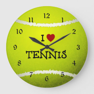 I Love Tennis - Tennis Ball Large Clock