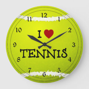 I Love Tennis - Tennis Ball Large Clock
