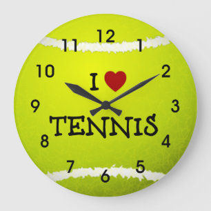 I Love Tennis - Tennis Ball Large Clock