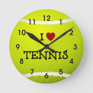 I Love Tennis - Tennis Ball Round Clock