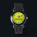 I Love Tennis - Tennis Ball Watch<br><div class="desc">I Love Tennis wrist watch.</div>