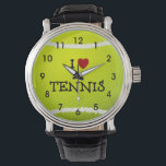 I Love Tennis - Tennis Ball Watch<br><div class="desc">I Love Tennis wrist watch.</div>