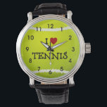 I Love Tennis - Tennis Ball Watch<br><div class="desc">I Love Tennis wrist watch.</div>