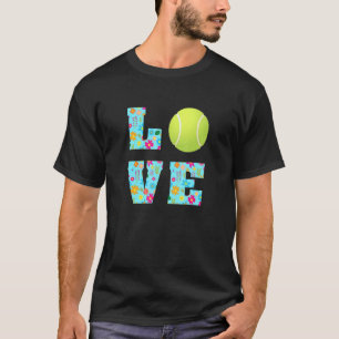 I Love Tennis  Tennis Floral T-Shirt