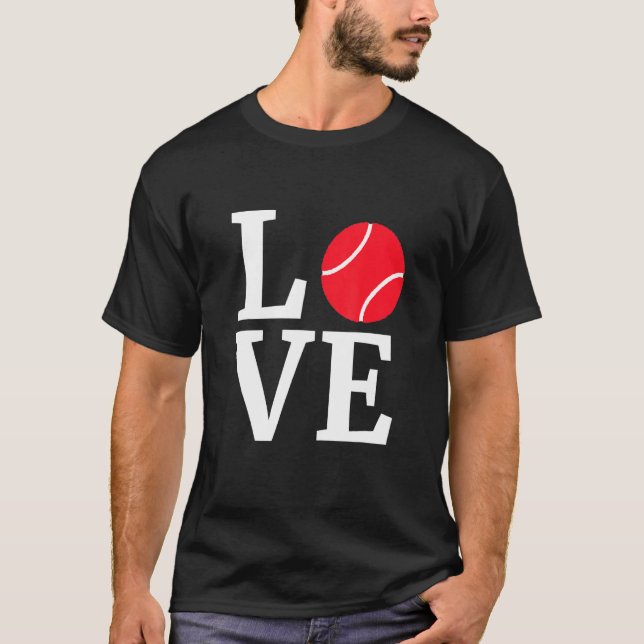 I Love Tennis Valentines Day For Tennis T-Shirt (Front)