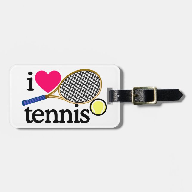 I LOVE TENNNIS LUGGAGE TAG (Front Horizontal)