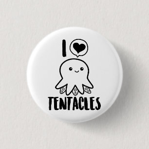 I Love Tentacles T-shirt Cute Octopus Tee 3 Cm Round Badge
