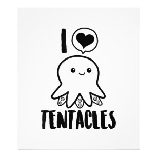 I Love Tentacles T-shirt Cute Octopus Tee Photo Print