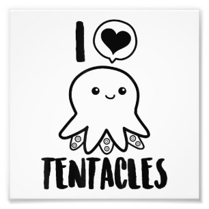 I Love Tentacles T-shirt Cute Octopus Tee Photo Print