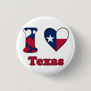 I love Texas 3 Cm Round Badge