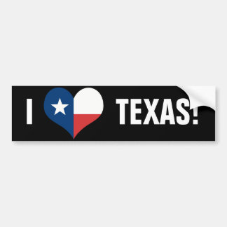 I love Texas Bumper Sticker