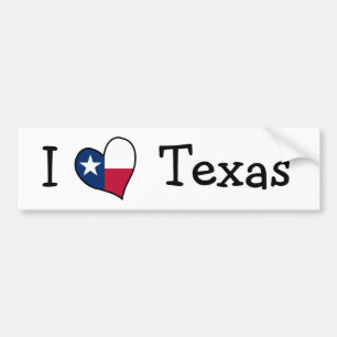 I Love Texas Bumper Sticker