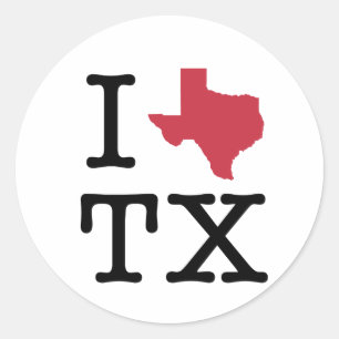 I Love texas Classic Round Sticker