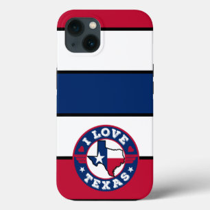 I Love Texas Colour Matched Stripes Retro Flag iPhone 13 Case