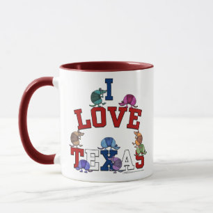 I Love Texas-Colourful Armadillos Mug