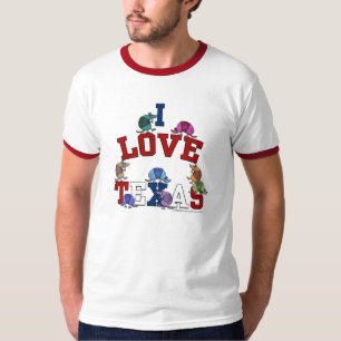 I Love Texas-Colourful Armadillos T-Shirt