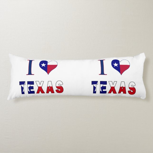 I Love Texas Flag Body Cushion (Front)