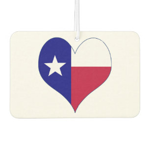 I Love Texas Flag Heart Car Air Freshener