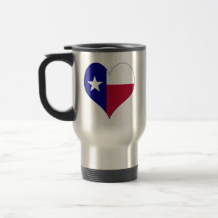 I Love Texas Flag Heart Travel Mug