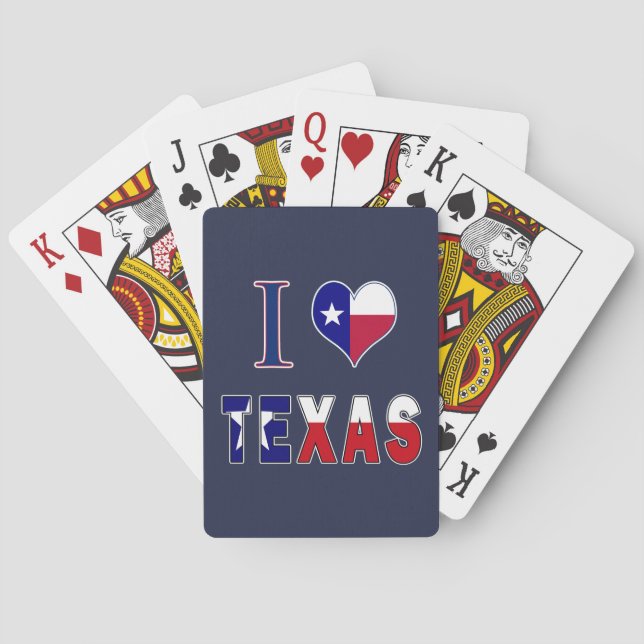 I Love Texas Flag Playing Cards (Back)