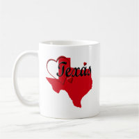 I Love Texas Hearts Map