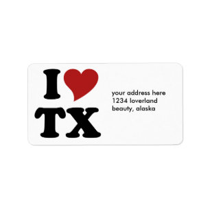 I Love Texas Label