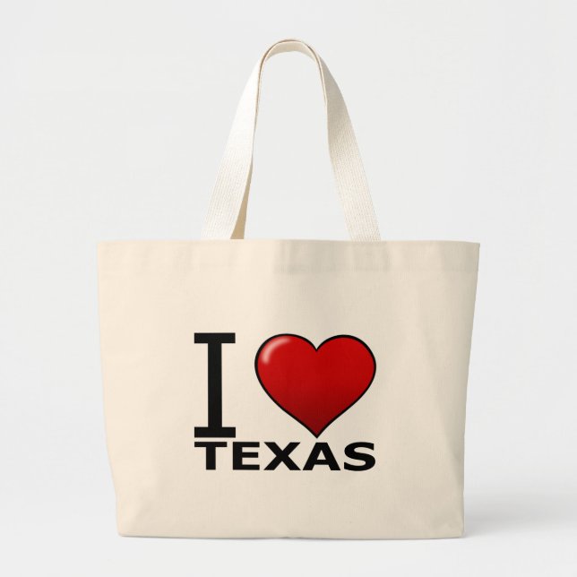I LOVE TEXAS LARGE TOTE BAG (Front)