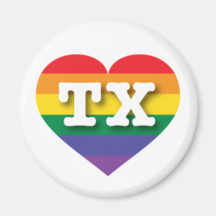 I Love Texas Rainbow Heart Magnet