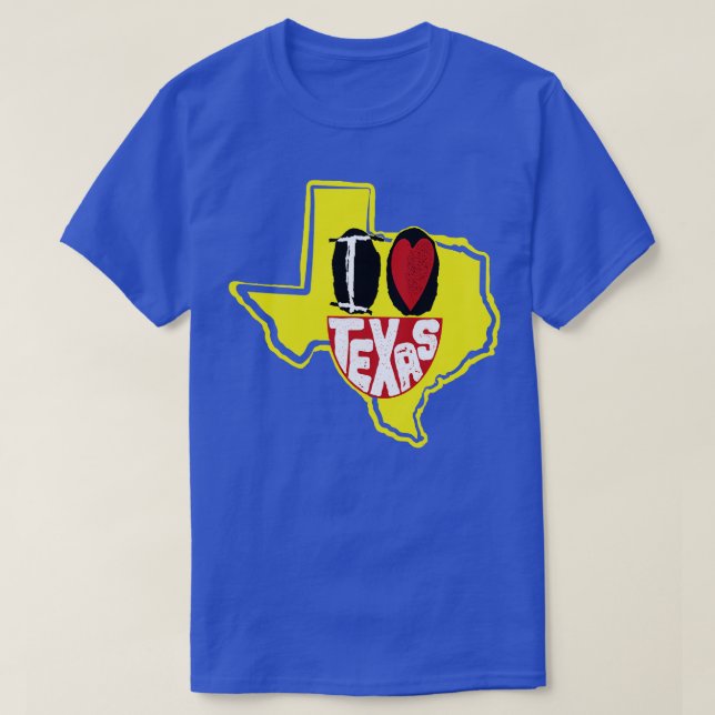 I Love Texas Smiling Happy Face T-Shirt (Design Front)