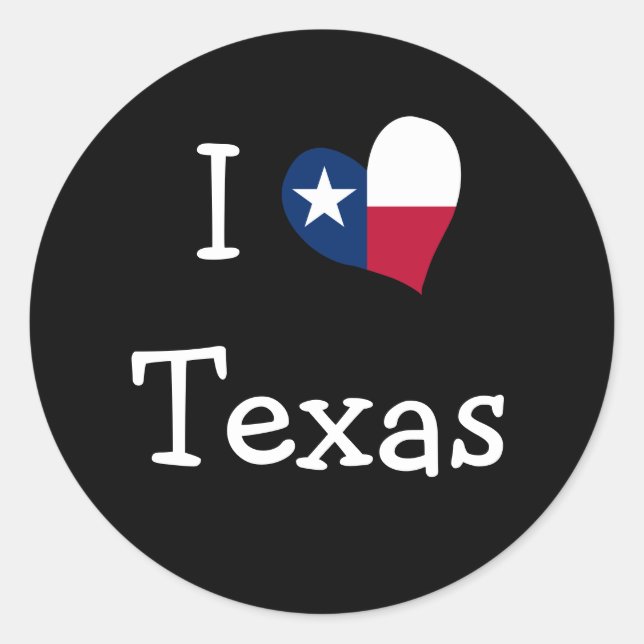 I Love Texas Stickers (Front)