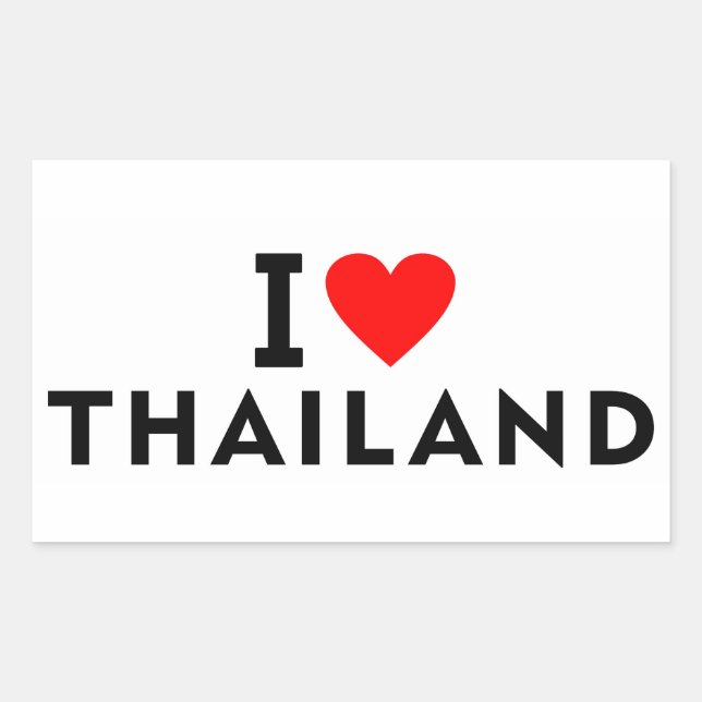 I love Thailand country like heart travel tourism Rectangular Sticker (Front)