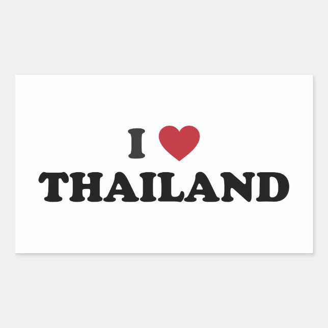 I Love Thailand Rectangular Sticker (Front)