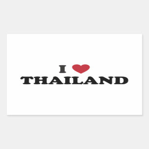 I Love Thailand Rectangular Sticker