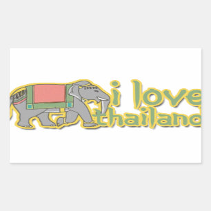 I Love Thailand Rectangular Sticker